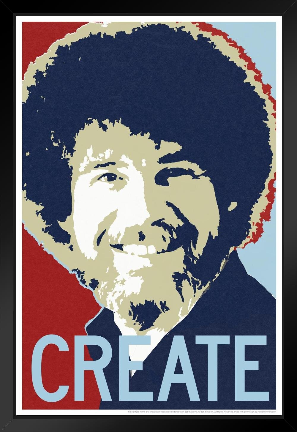 Trinx Bob Ross CREATE Motivational Bob Ross Poster Bob Ross Collection Bob  Art Painting Happy Accidents Motivational Poster Funny Bob Ross Afro And  Beard Black Wood Framed Art Poster 14X20 - Picture