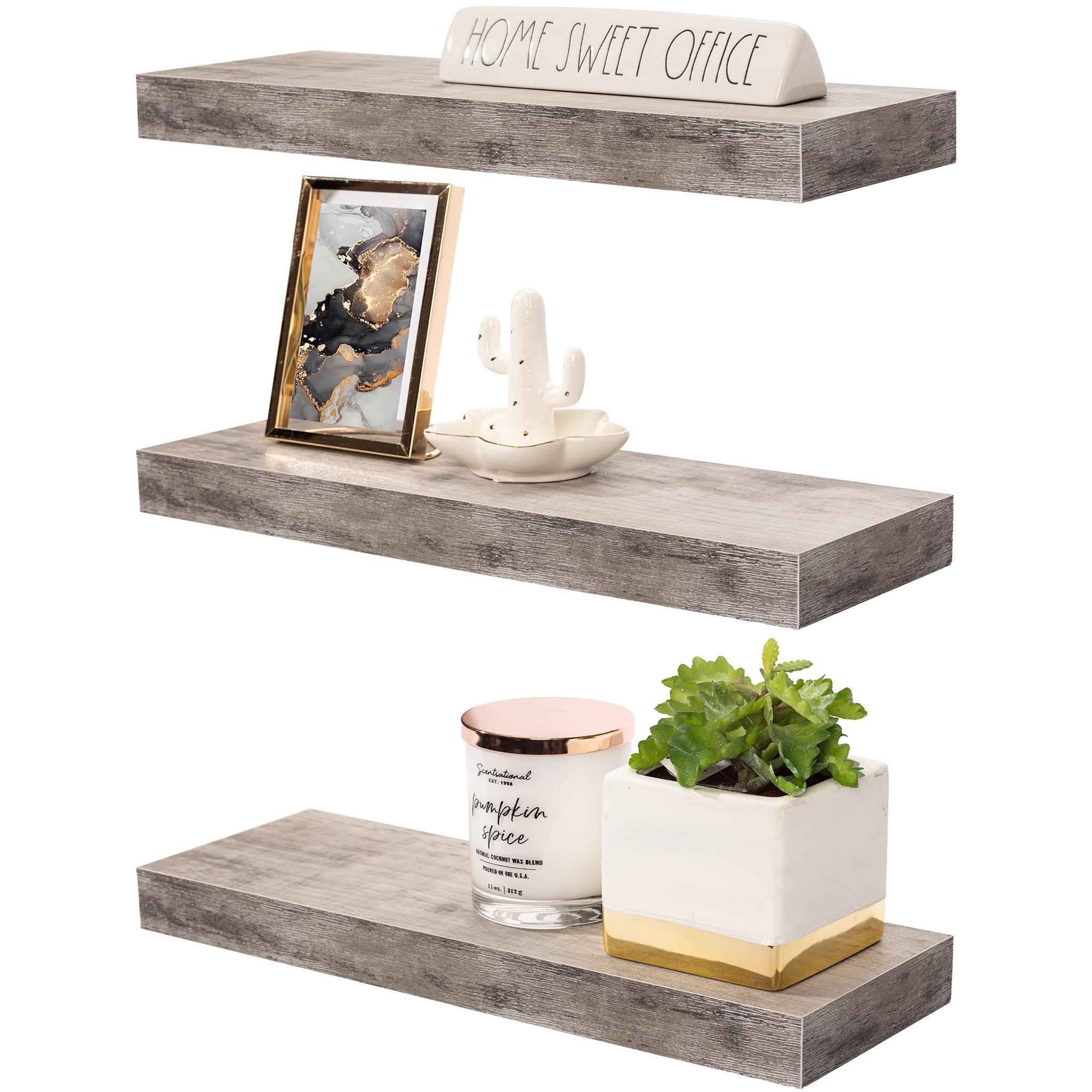 Gracie Oaks Finkle 3 Tier Floating Shelf & Reviews Wayfair