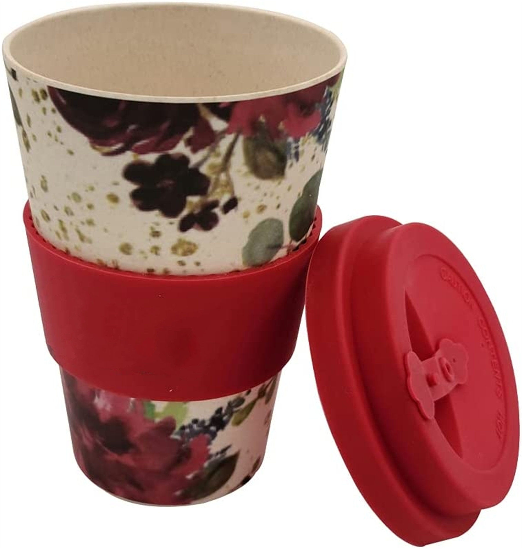 Emptiness Digestive organ Seduce NKJUNEER Eco-Friendly Bamboo Cup Natural Organic Bamboo Fiber Travel Mug,  Reusable Coffee Cup, With Silicone Lid & Sleeve, With Rose Print, Bamboo  Travel Cup For Coffee Tea Or Milk. Pack Of 1