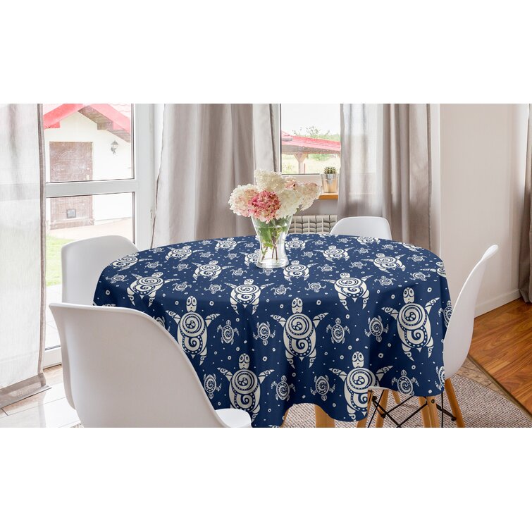 Ambesonne Turtle Pattern Tablecloth Table Cover for Dining Room Kitchen 