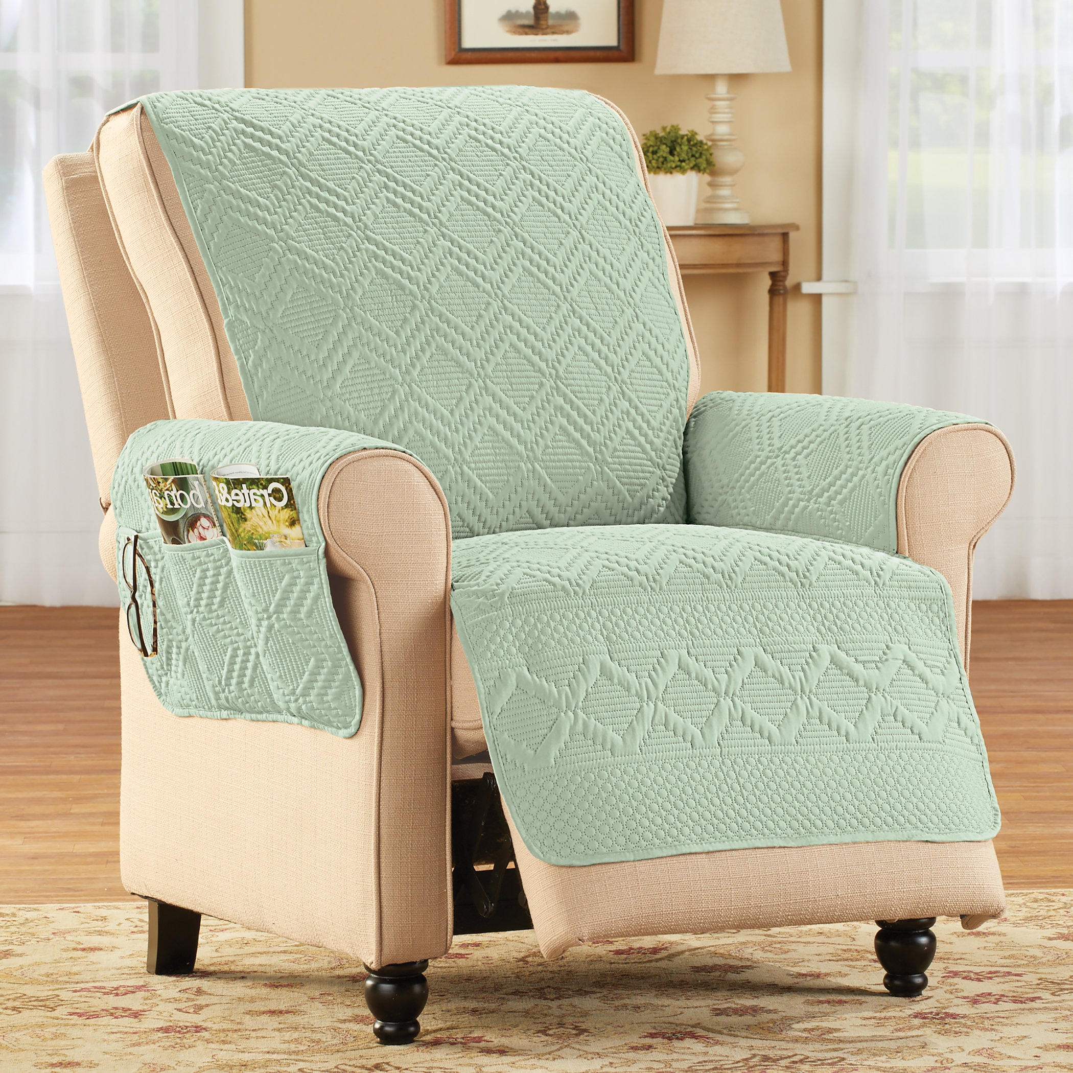 Union Rustic Diamond Border Box Cushion Recliner Slipcover Wayfair