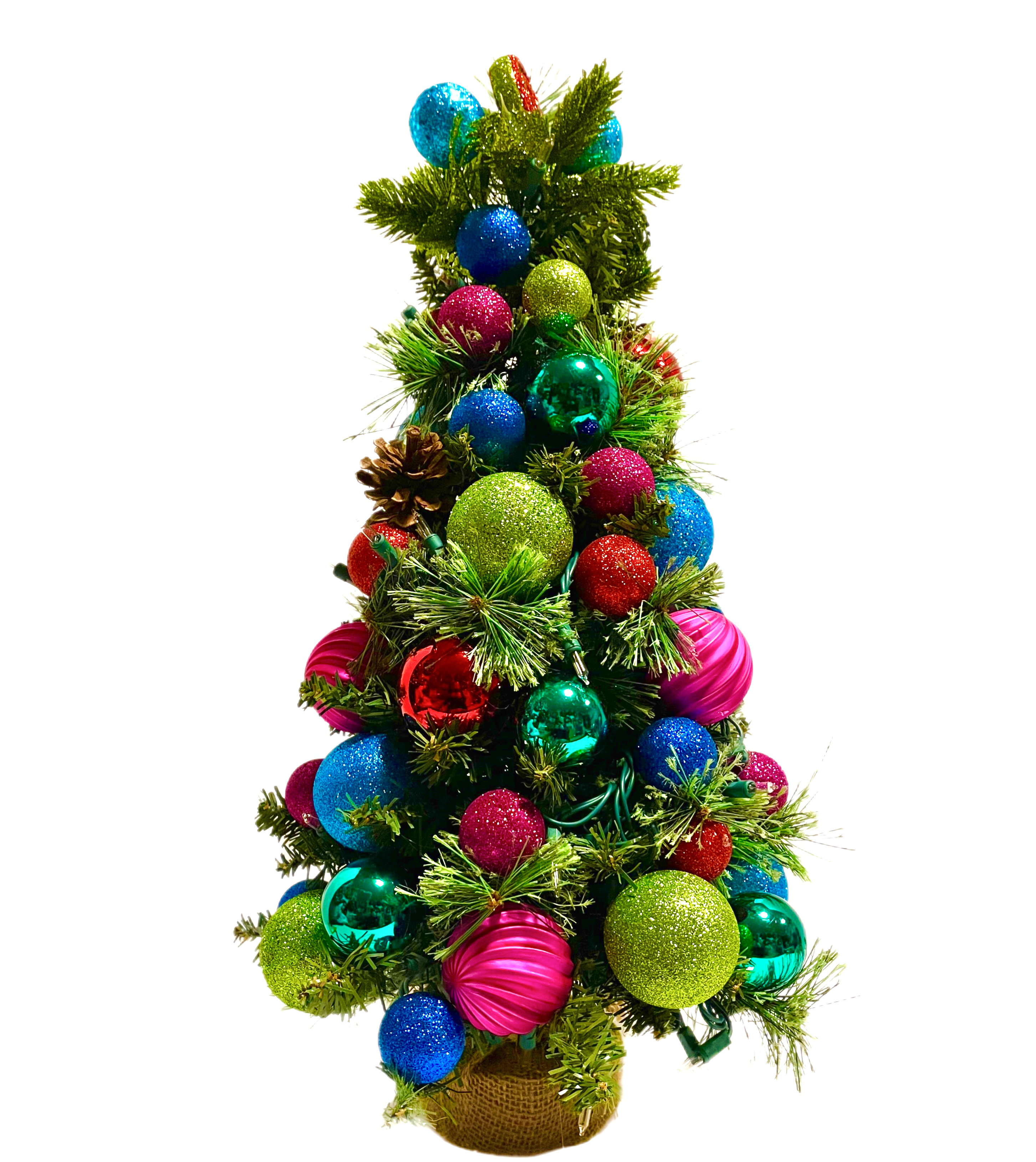 The Holiday Aisle® Bright Jewel Tone Christmas Holiday Tabletop Tree