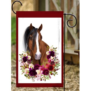 Horse With Lollipop Watercolor Garden Flag House Flags Yard Banner Double Side 