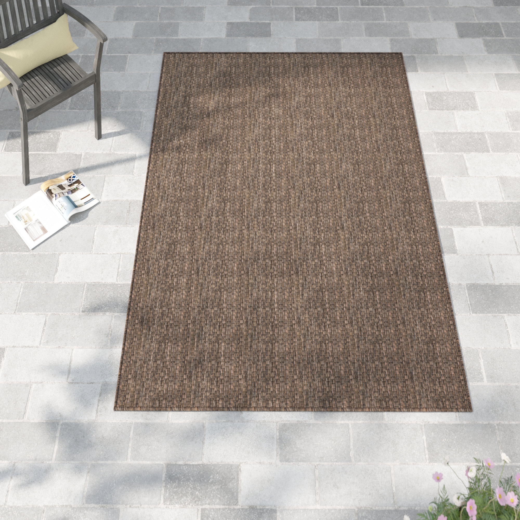 Sol 72 Outdoor™ Iyana Flatweave Brown Indoor/Outdoor Rug & Reviews