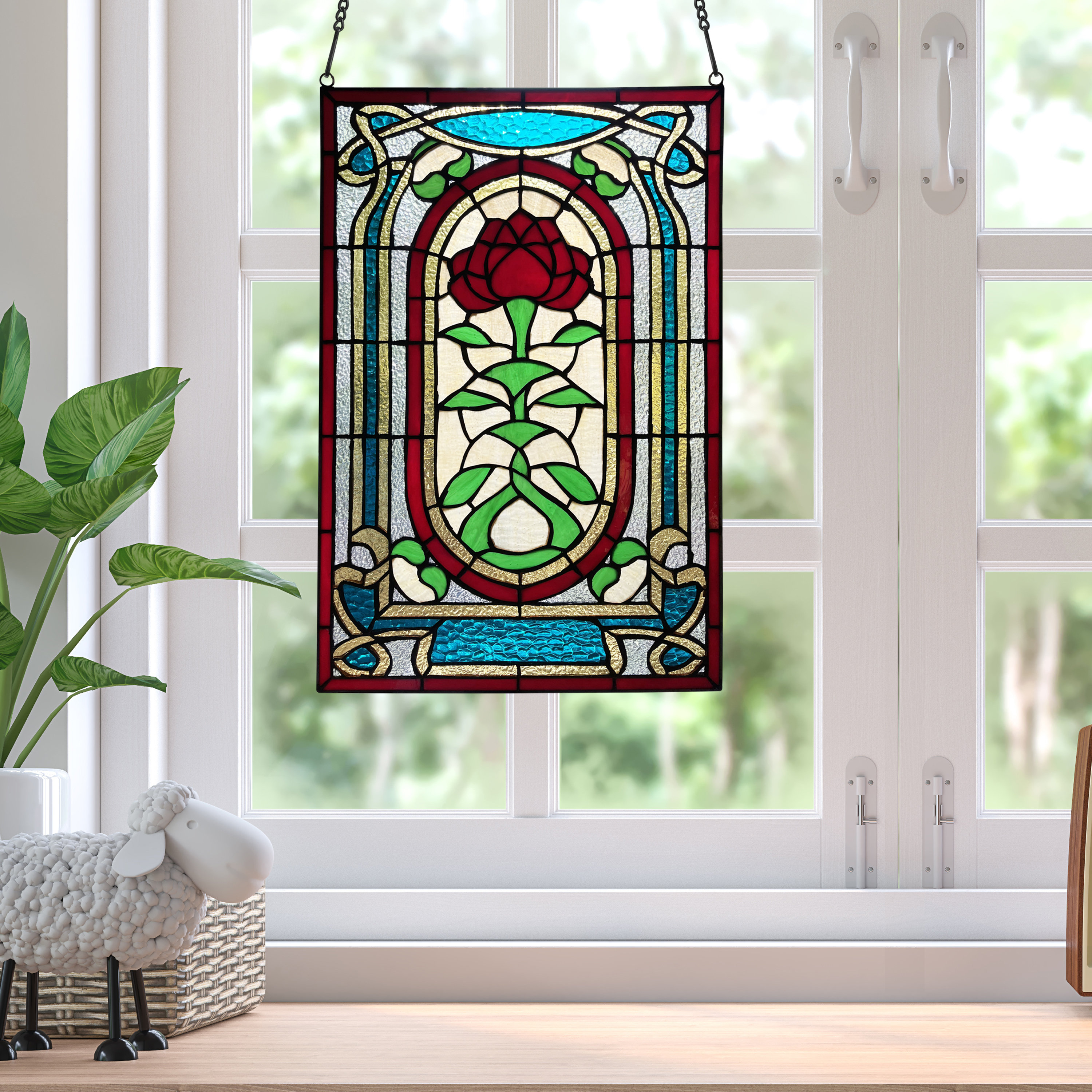 Astoria Grand Stained Glass Window Panel Wayfair