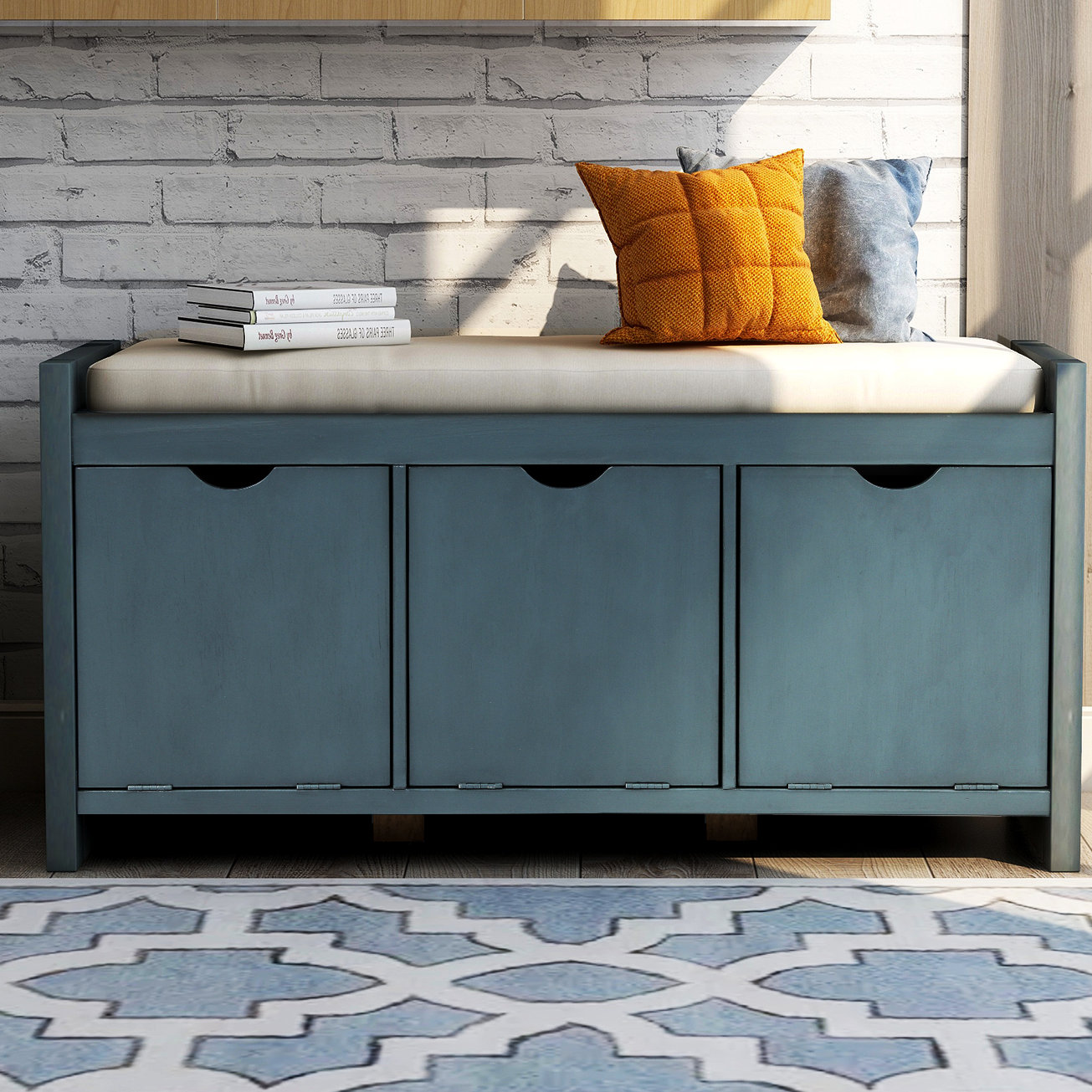 Latitude Run® Rivera Solid Wood Cubby Storage Bench & Reviews Wayfair