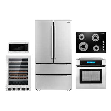 white electric range with air fryer