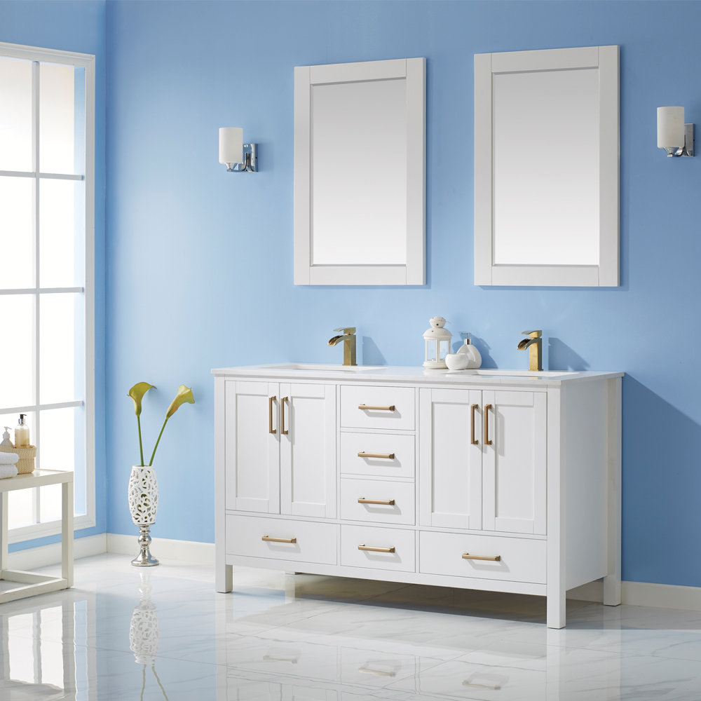 Everly Quinn Ryland 60'' Freestanding Double Bathroom Vanity with