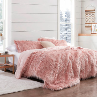 Pink-fur-comforter | Wayfair