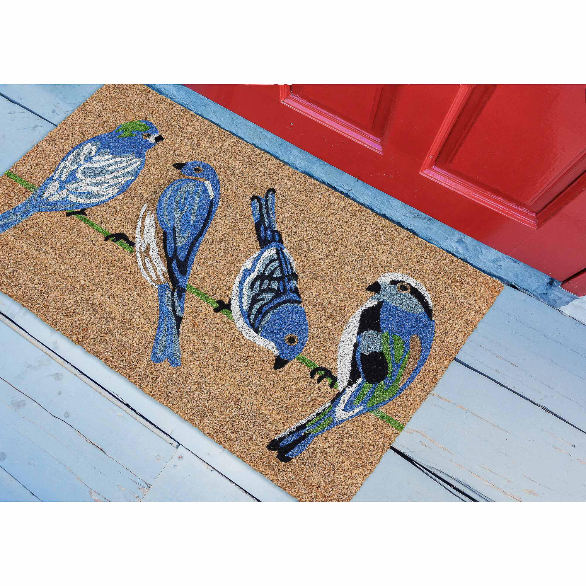 WELCOME BLUEBIRD COIR DOORMAT BIRD DOOR MAT 18" X 30" DOOR MATS 
