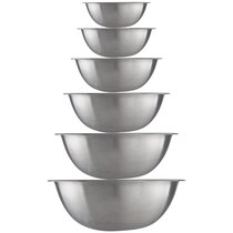 Stainless Steel Chef Prep and Nested Mixing Bowl Cookware 0.75 Qt 1 to 6 Pack S 