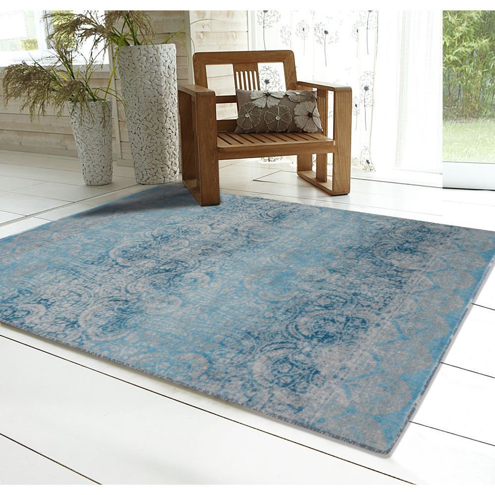 House of Hampton® Walsall Performance Blue Rug & Reviews Wayfair