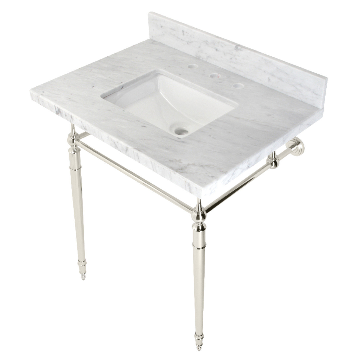 Kingston Brass Edwardian Ceramic Rectangular Console Bathroom Sink with