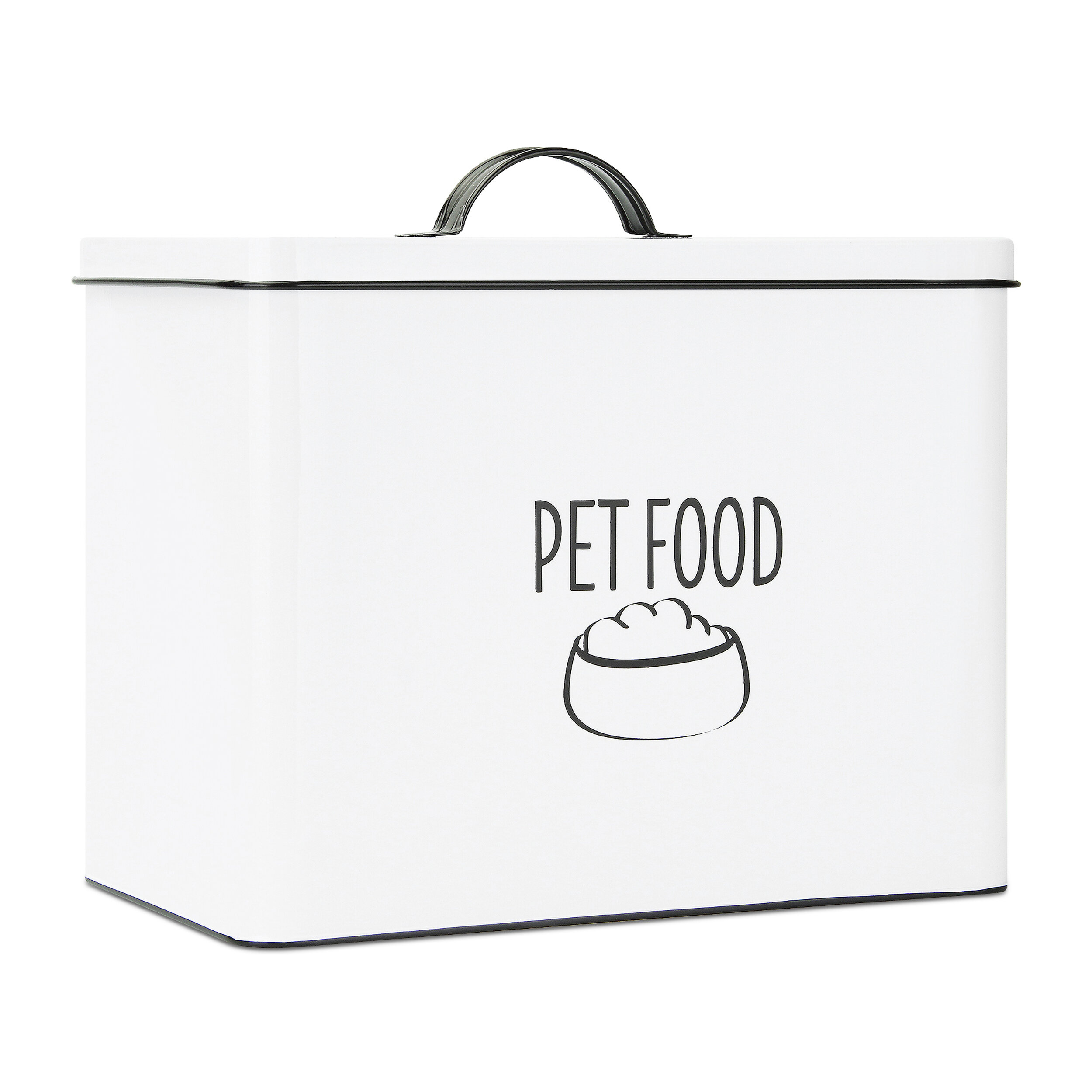 Country Farmhouse Meow Pet Item Storage Bin with Faux Leather Handles 