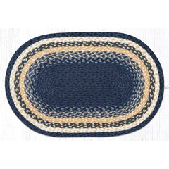 Earth Rugs Black Stars Patch Area Rug Oval 2' X 6' for sale online 