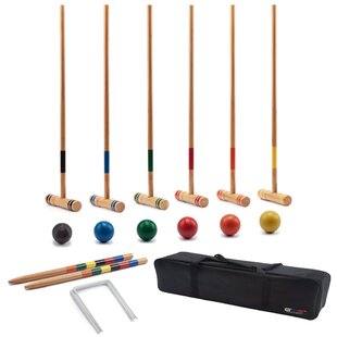 Carrying Bag 9 Wickets Whack The Mullet Croquet Game 6 Colored Balls Girls and Adults Ages 8+ 6 Mallets w/Grips 28 Inch Outdoor Activity 2 Stakes Boys YULA Croquet Set for 6 Players 