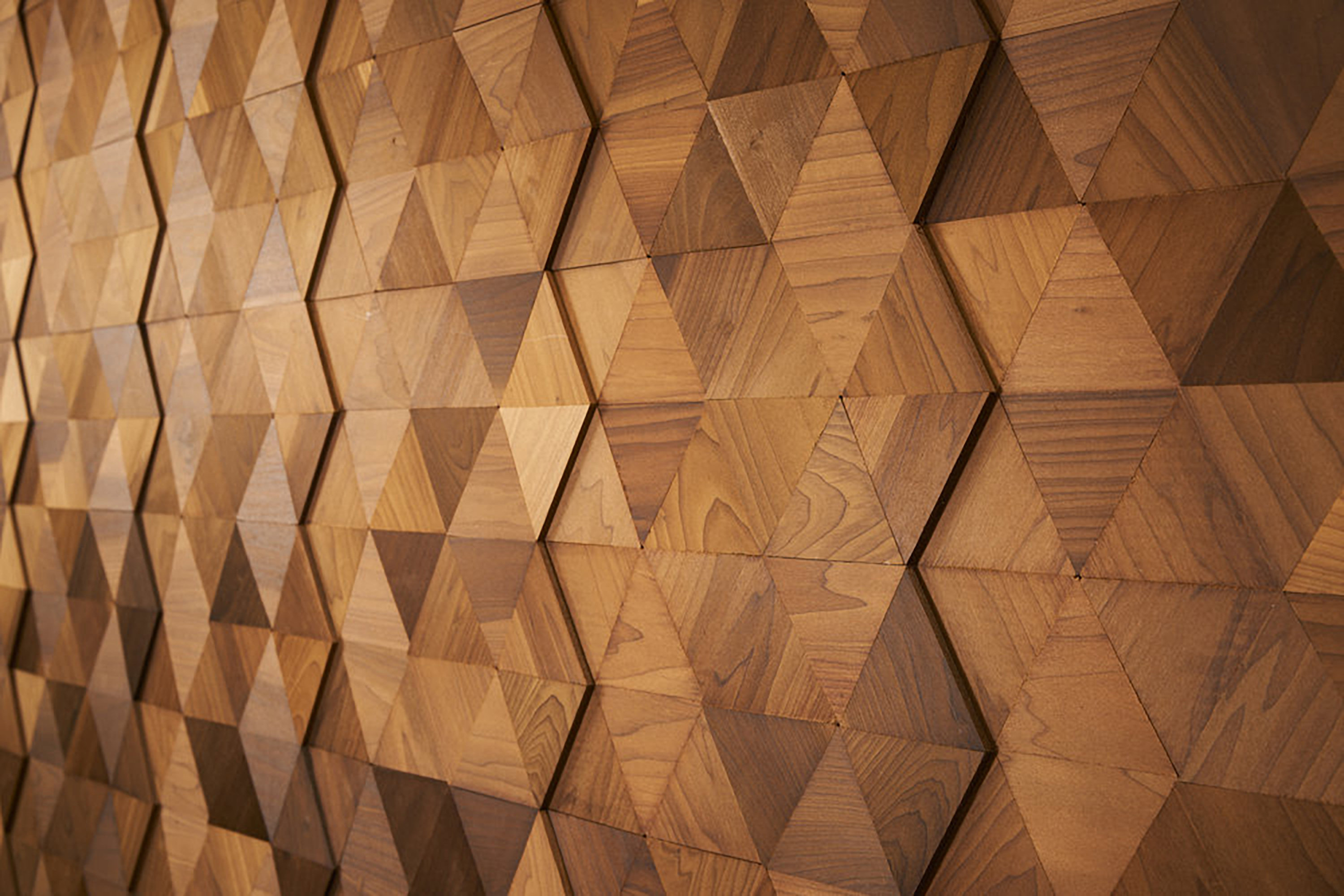 Stacked Wood Walls Rhombus Play Barnwood/3D Wall Panel in Matte Brown
