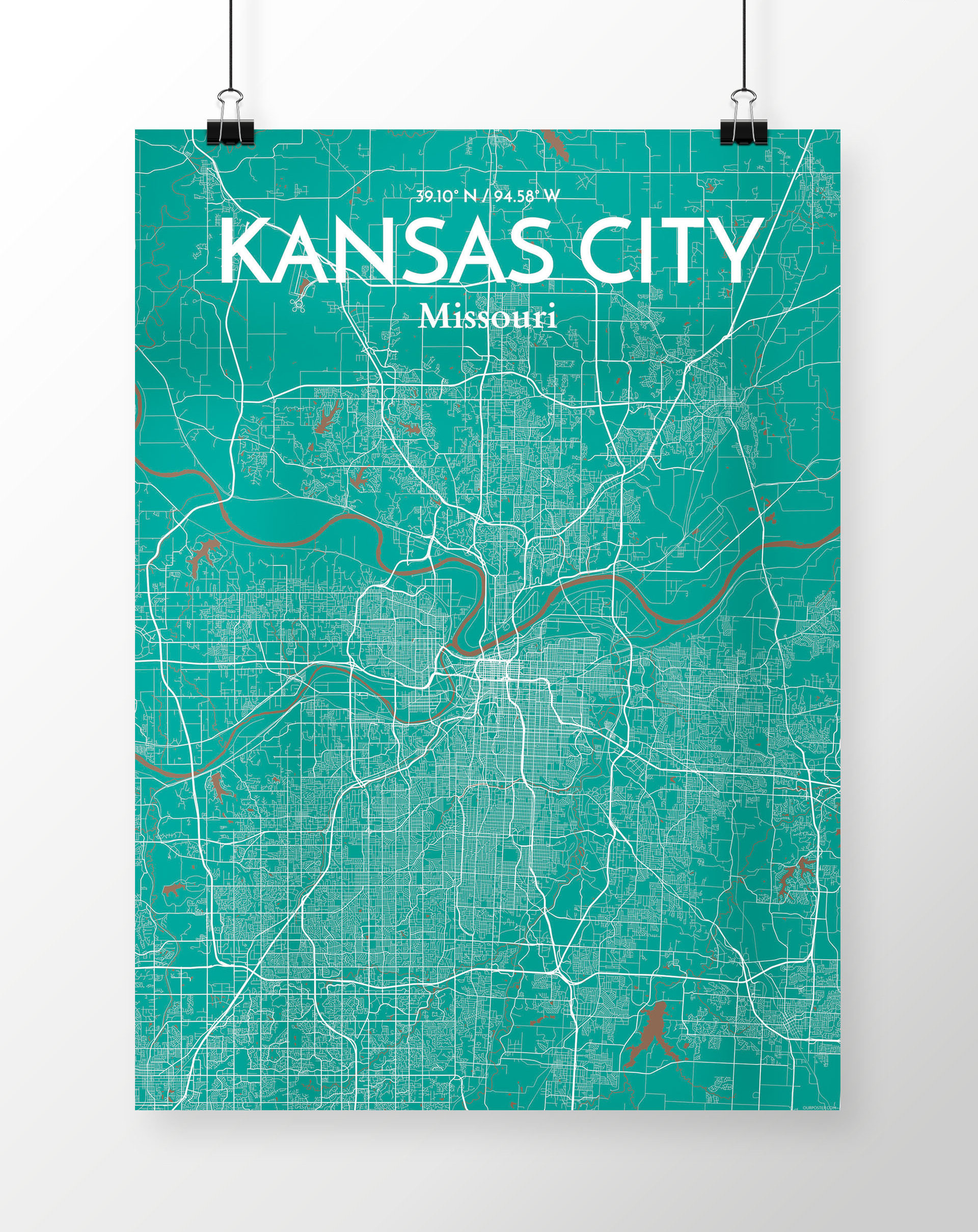 Wrought Studio Kansas City Map Unframed Graphic Art Wayfair