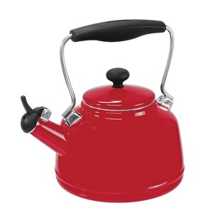 Color : Red, Size : 3L Coffee Pots Whistling Tea Kettle Induction Retro Steel Steel Whistling Kettle 3Ltr Soft Touch Easy Grip Handle 