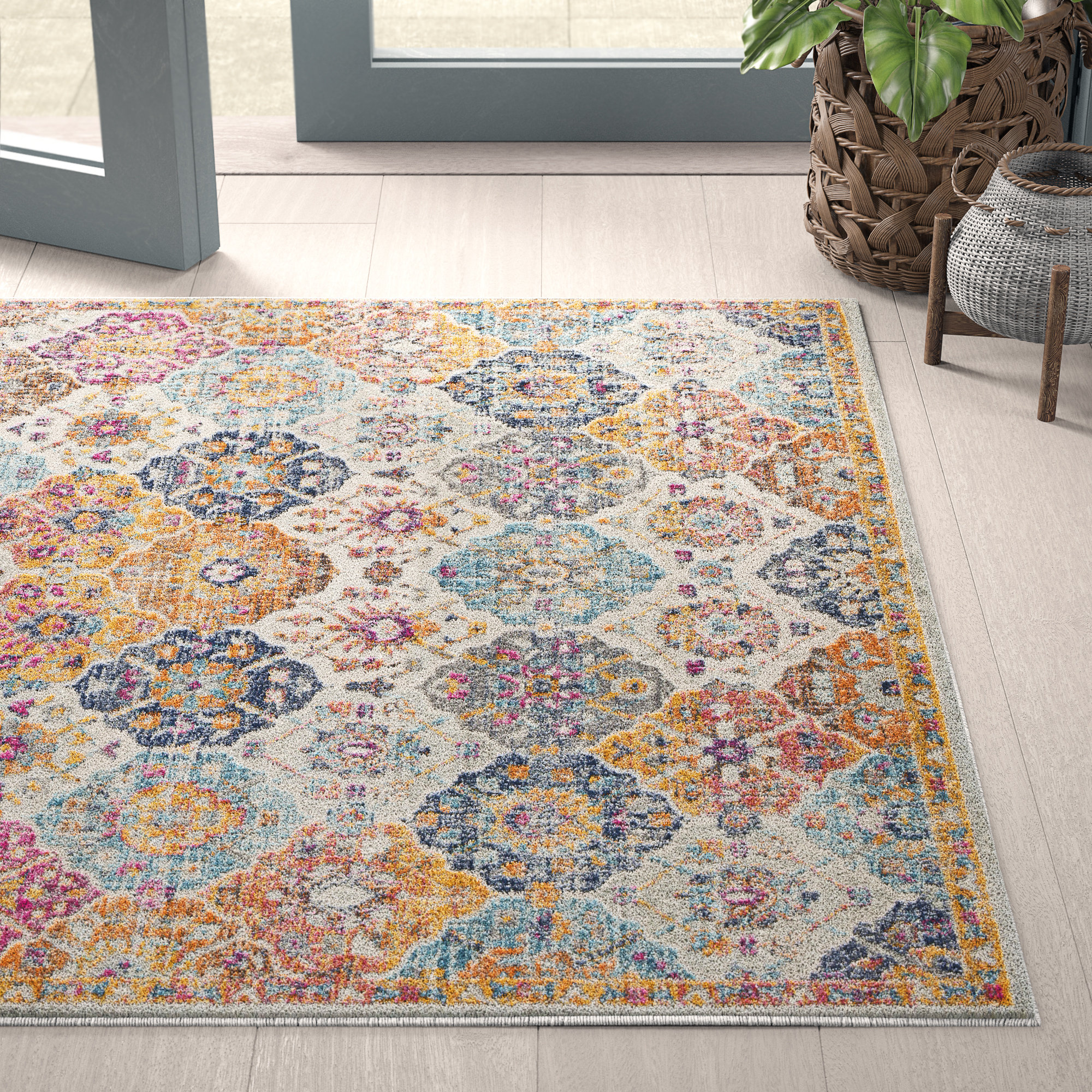 Mistana™ Hillsby Oriental Area Rug in Saffron/Burnt Orange/Garnet ...