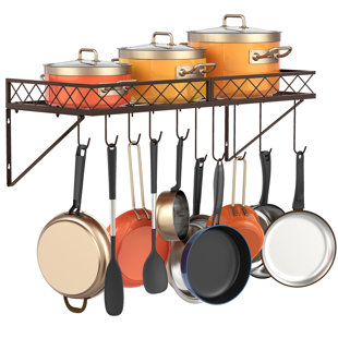 6 Pcs Wall-Mounted Pot Pan Lid Storage Holder Home Kitchen Utensils Organization 