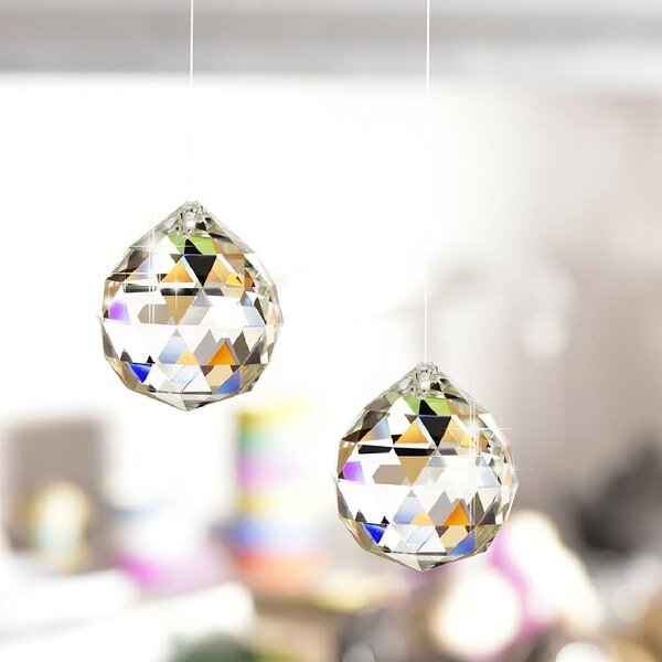 60MM Chandelier Clear Glass Crystal Ball Lamp Prism Pendant Fengshui Suncatcher 