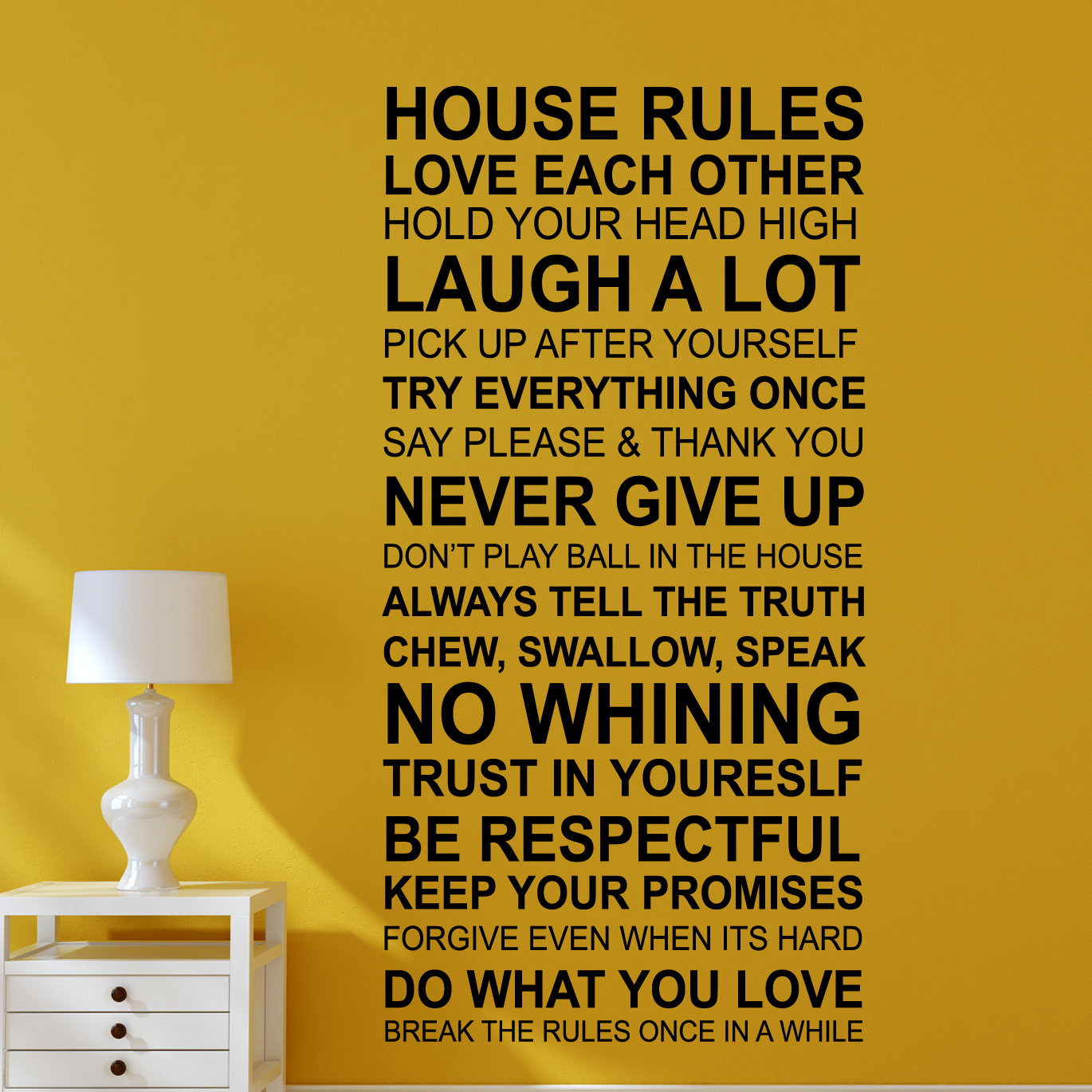 Walplus House Rules Quote (EN) Wall Decal & Reviews Wayfair