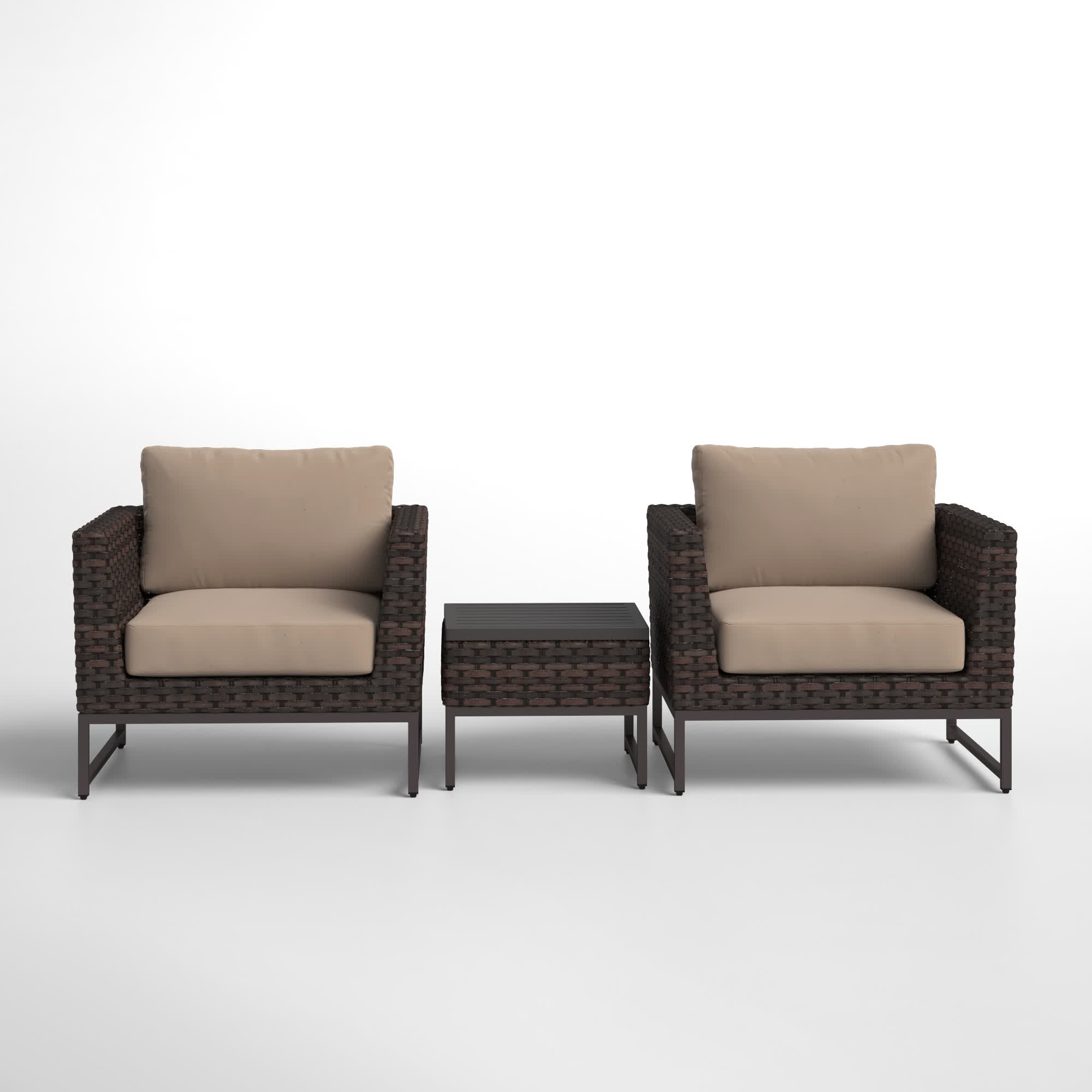 Joss & Main Savion All Weather Wicker/Rattan 2 Person Seating Group