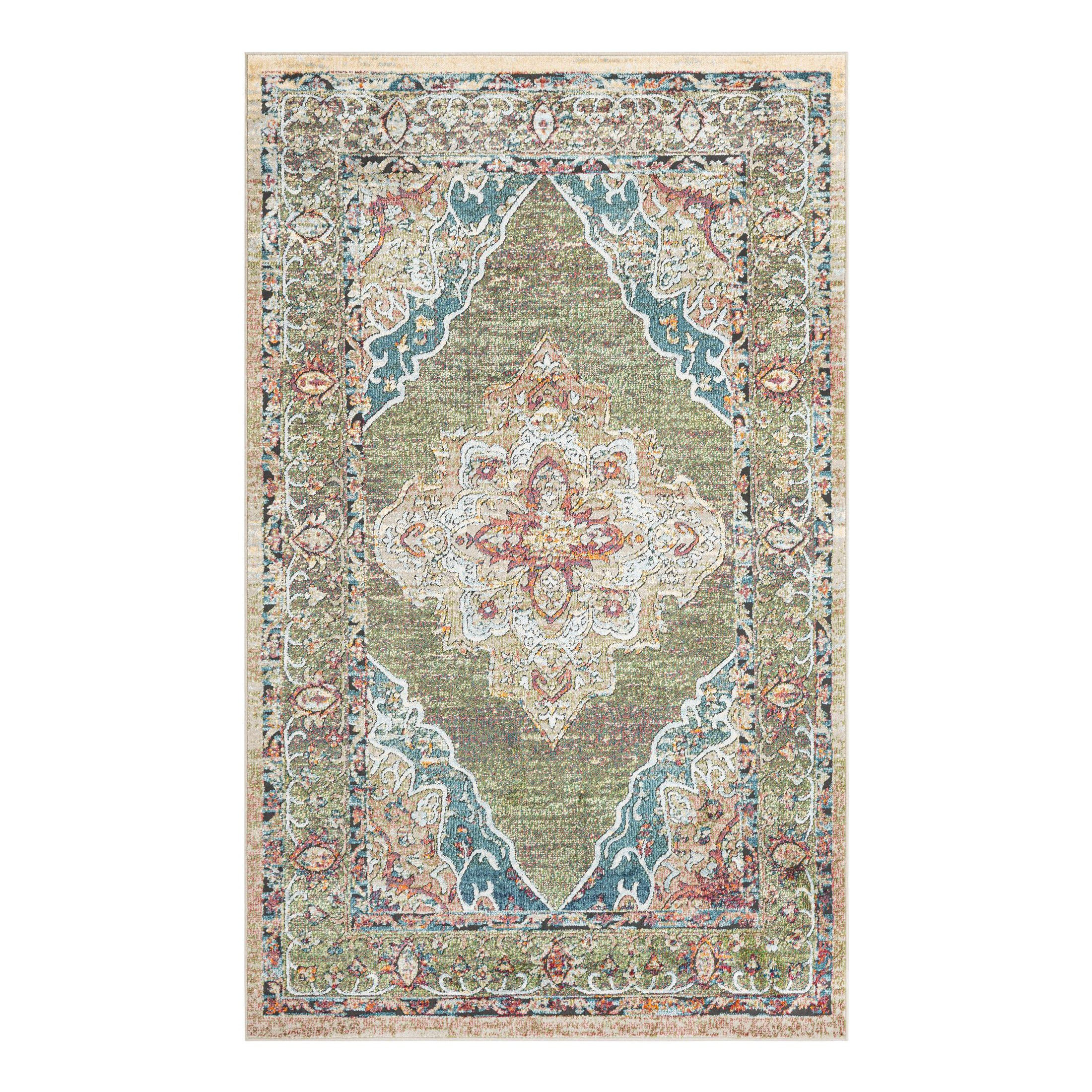 Bungalow Rose Dederang Performance Green Rug & Reviews Wayfair