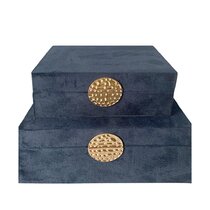 Blue Decorative box 25 x 16 x 11 cm Home Grey Green or pink 