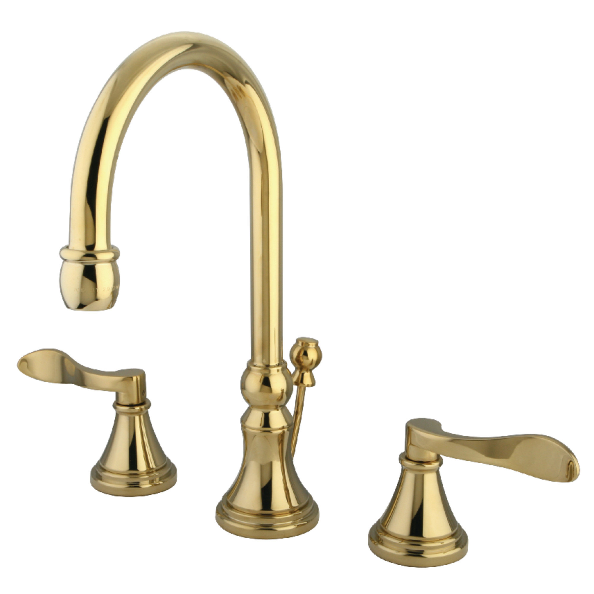 Kingston Brass Nufrench Widespread Bathroom Sink Faucet with Brass Pop