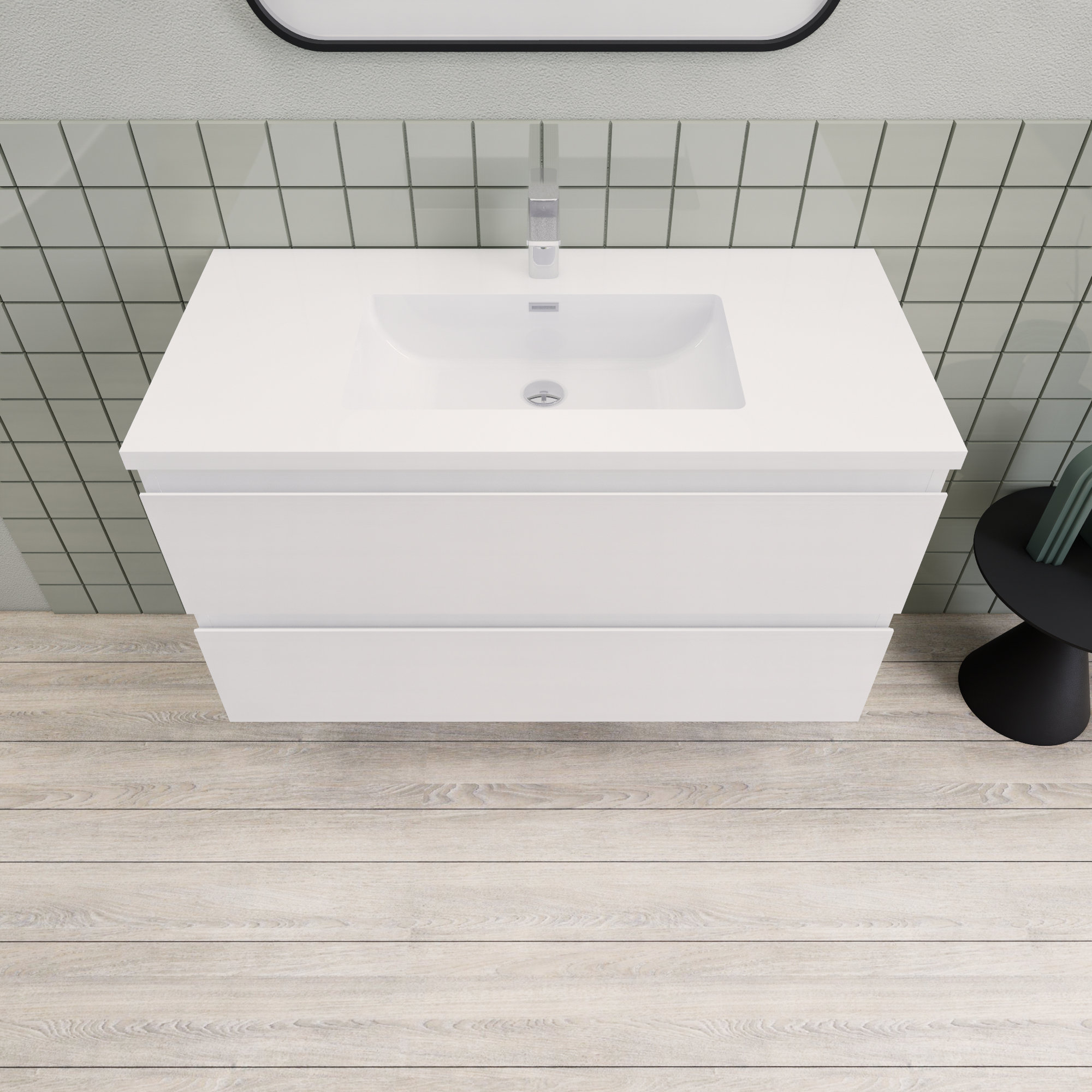Ivy Bronx Alnwick 41.75'' Wall Mounted Single Bathroom Vanity with ...