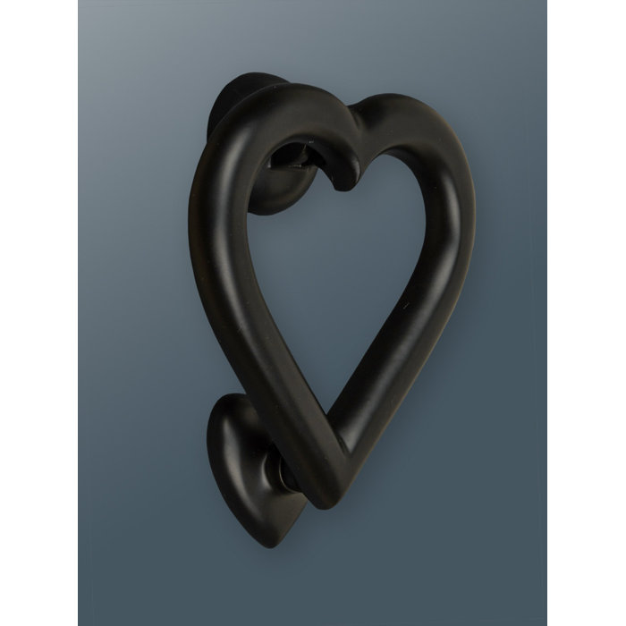 Solid Cast Iron Black Heart Door Knocker – 4.7 X 4 Inch Victorian Colonial Style For Front Door