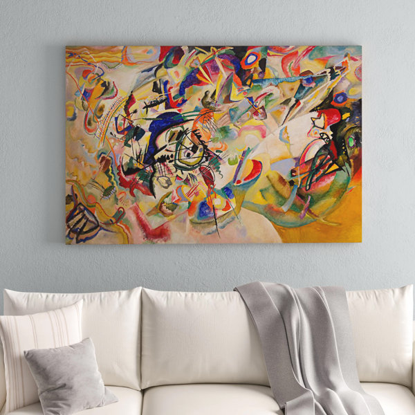WASSILY KANDINSKY COMPOSITION VII OIL PAINT RE PRINT ON FRAMED CANVAS WALL ART H 
