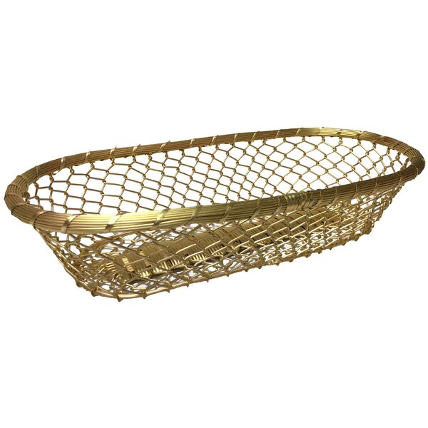 Chain-Link Metal Wire Decorative Centerpiece Storage Bread Basket 17" Silver 