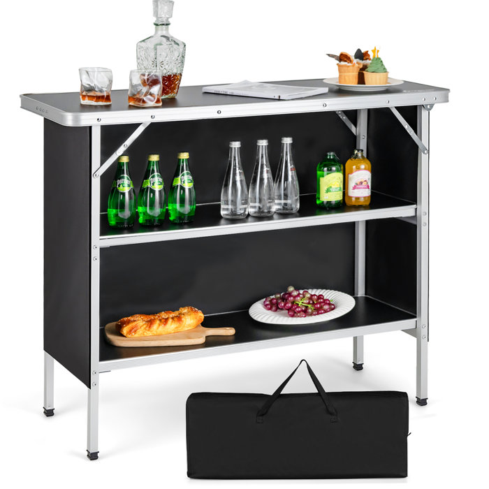 Breakfast Bar Risers Costway 43.5'' Rectangular Portable Bar Top Riser & Reviews | Wayfair