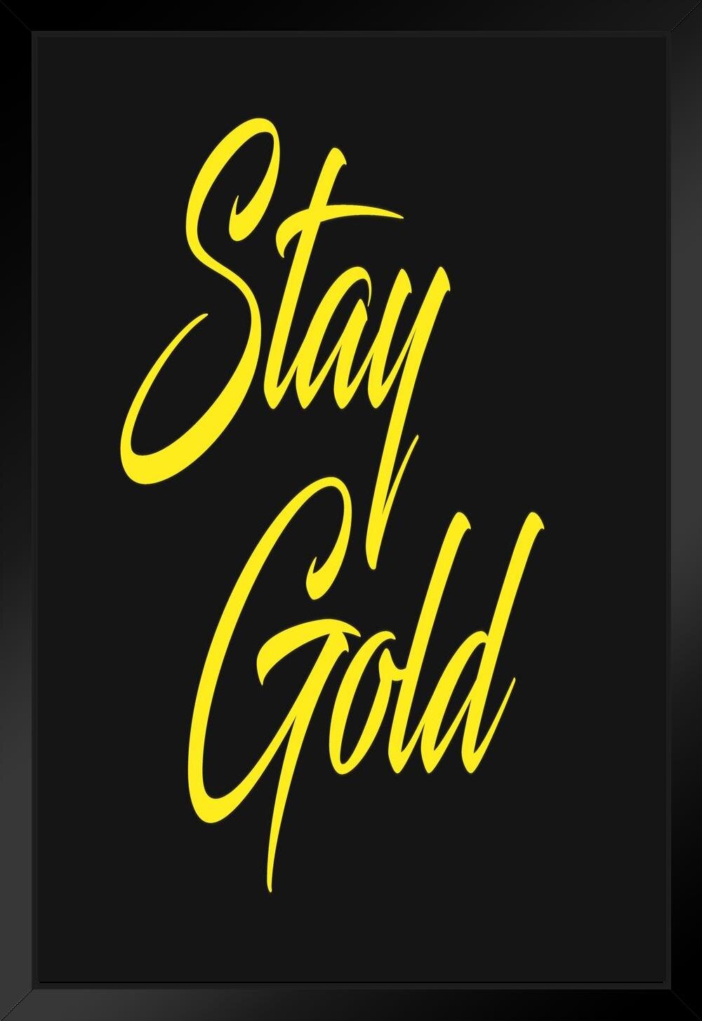 Trinx Stay Gold Famous Funny Motivational Quote Inspirational Teamwork  Inspire Quotation Gratitude Positivity Support Motivate Good Vibes Social  Work Black Wood Framed Art Poster 14X20 - Picture Frame Print | Wayfair