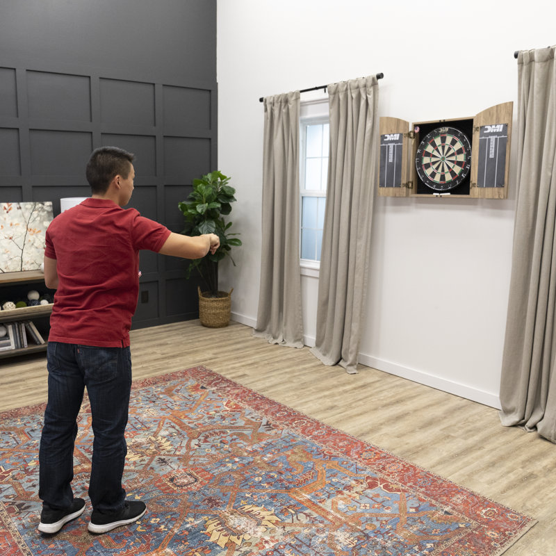 DMI Sports Dublin Dartboard Cabinet Set - Bristle Board With Chalk Scoreboard