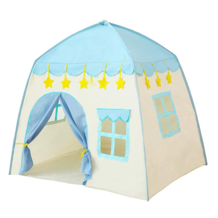 Blue Princess Castle Play House Children Fun Netting Outdoor Kids Play Tent US 