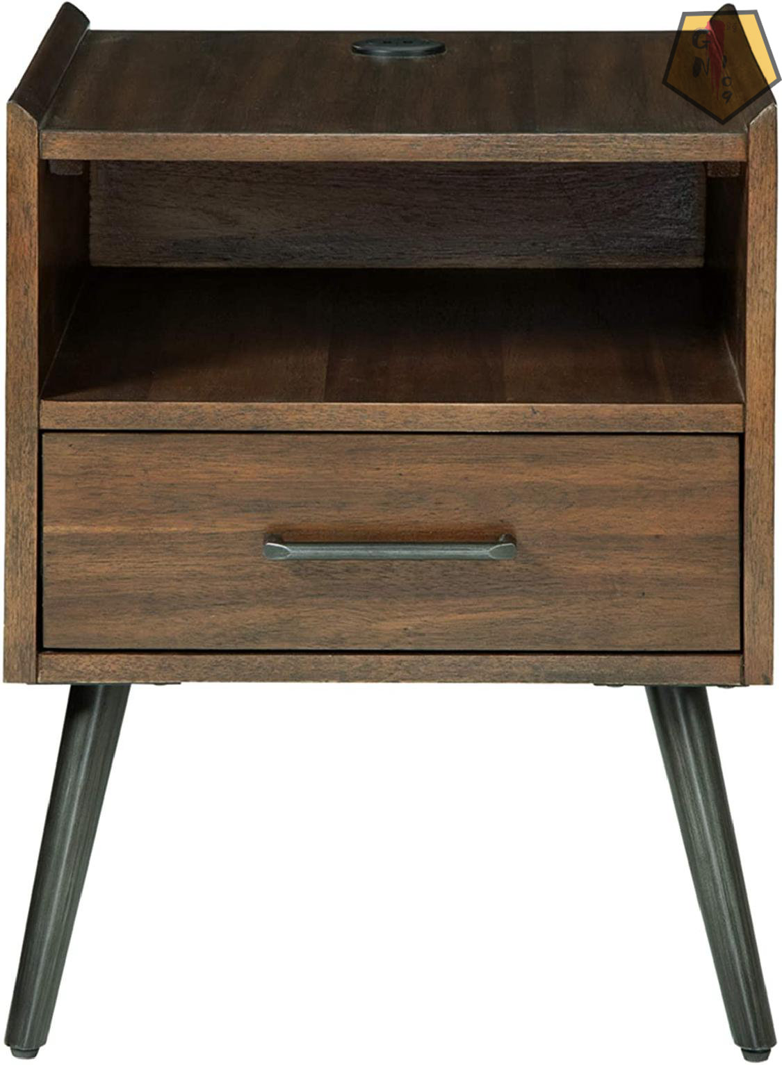 Corrigan Studio® Calmoni MidCentury Square End Table With 2 USB