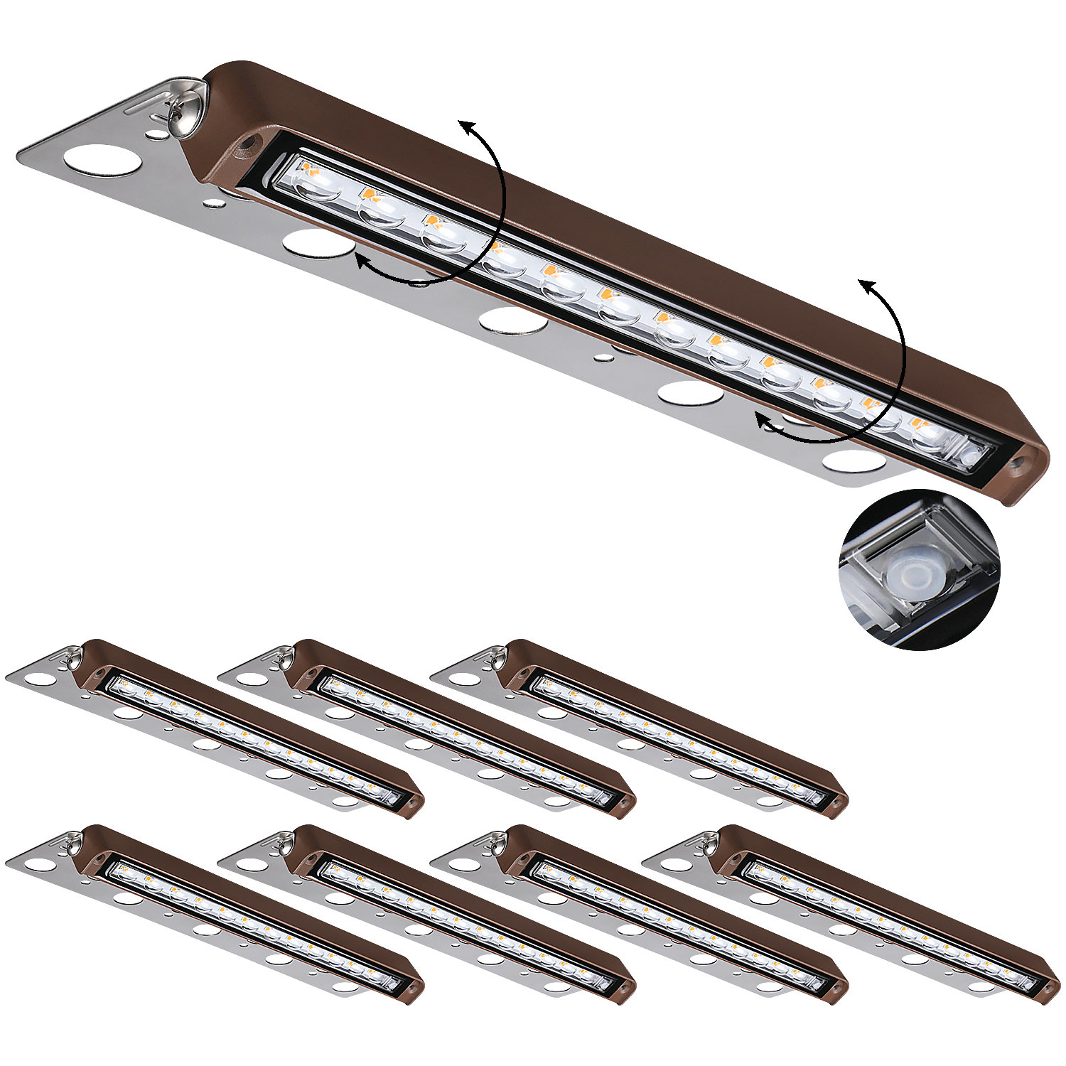 LEONLITE Glipa 12" Dimmable LED Step Light Low Voltage Waterproof for