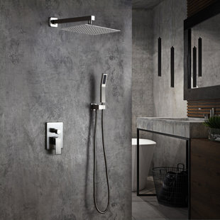Flavia Color Changing LED Rainfall Thermostatic Complete Shower System with Rough-in-Valve