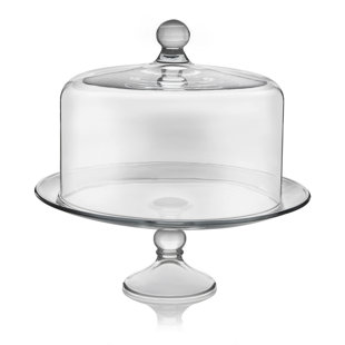 Glass Cake Stand Pastry Cake high 27.5 cm Display Cover Serving Plate Dome   