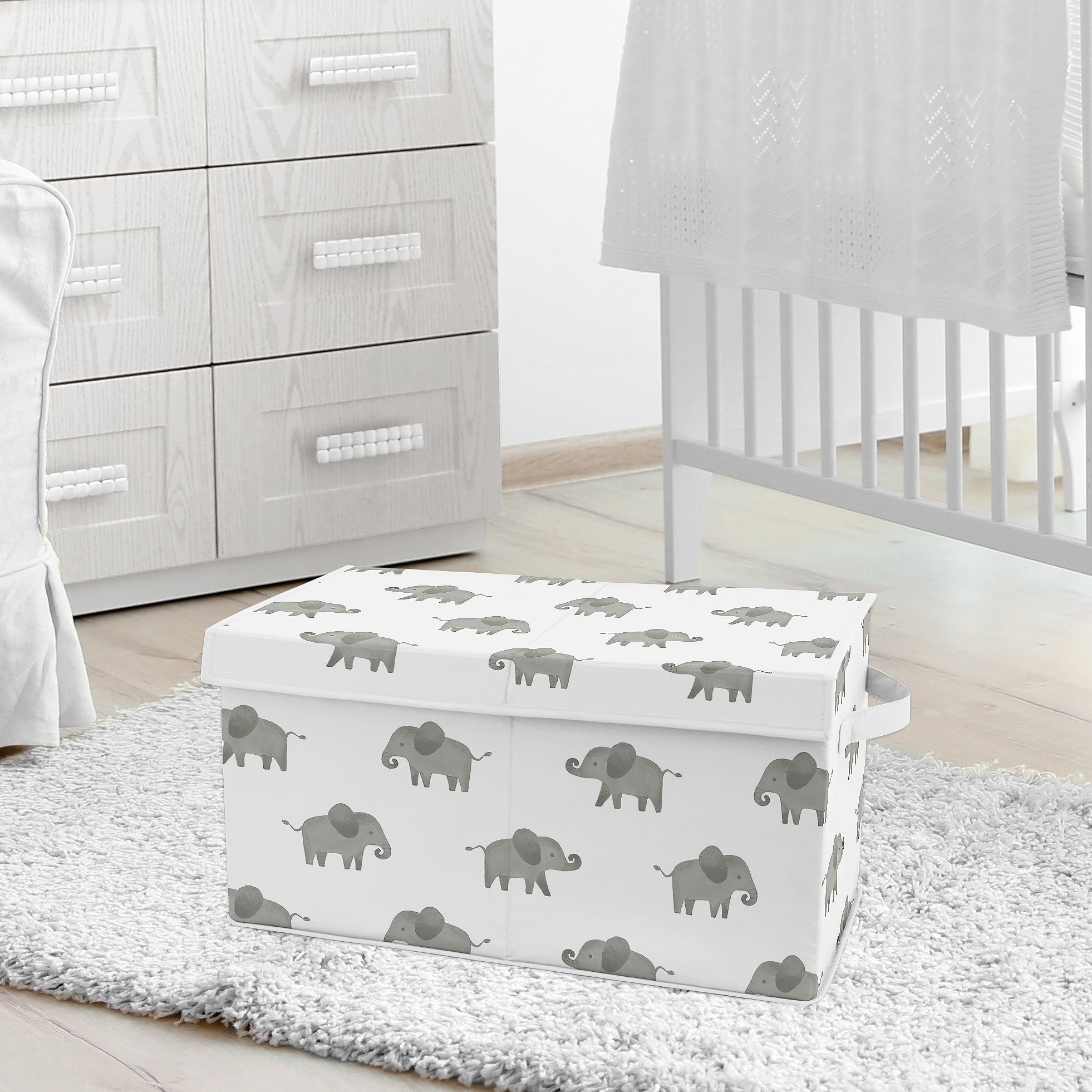 Sweet Jojo Designs Watercolor Elephant Toy Box Wayfair