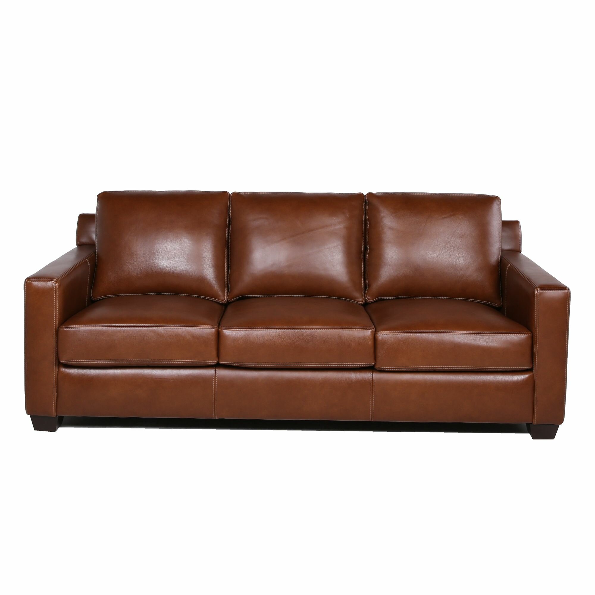 Adda 83.5” Leather Match Square Arm Sofa