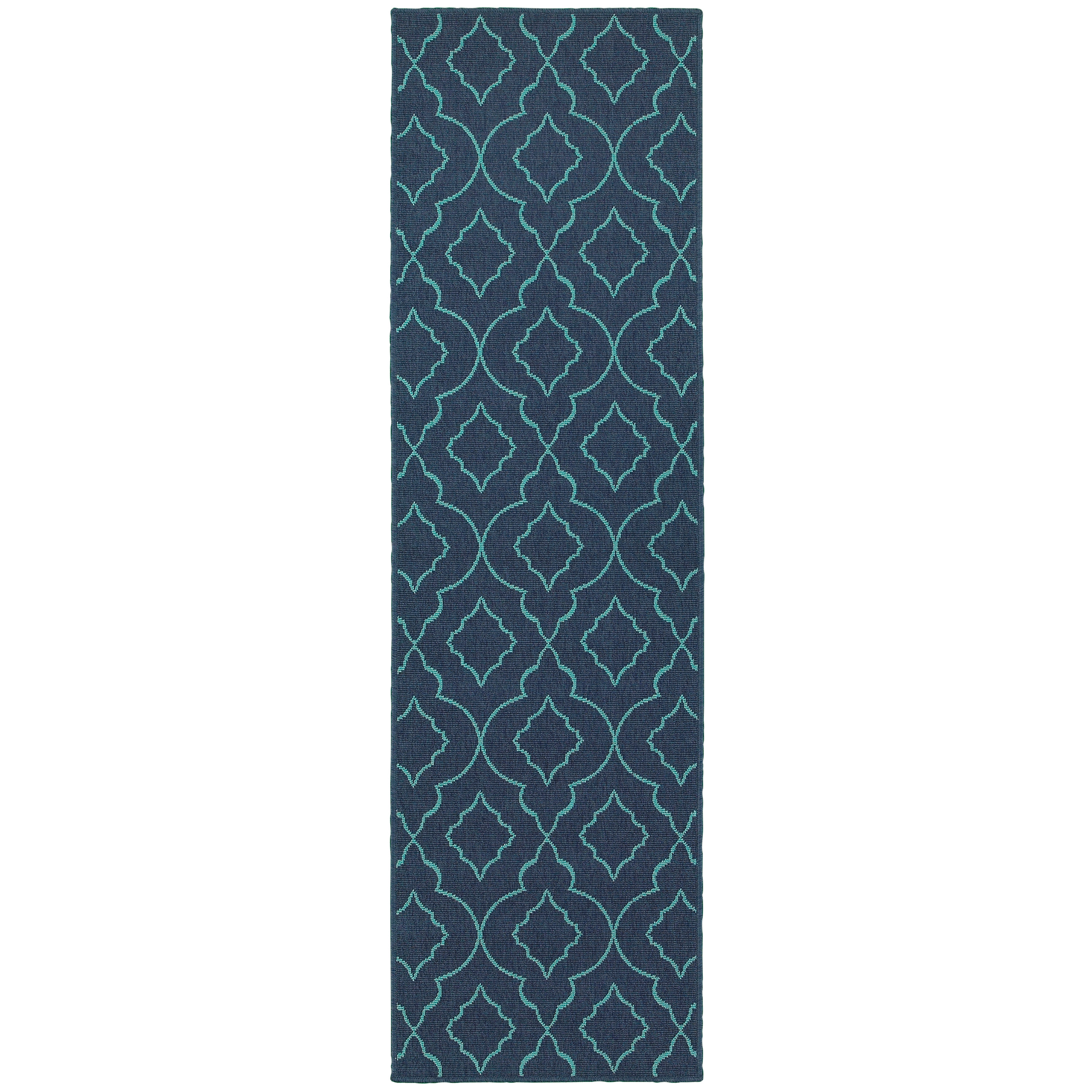 Lark Manor Deltana Geometric Navy Indoor / Outdoor Area Rug & Reviews