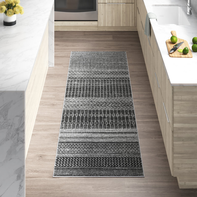Canizales Power Loom Performance Geometric Dark Gray Rug