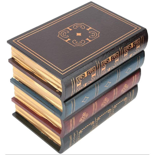European Home Decoration Wooden Antique Book Box Simulation Study Room Props 