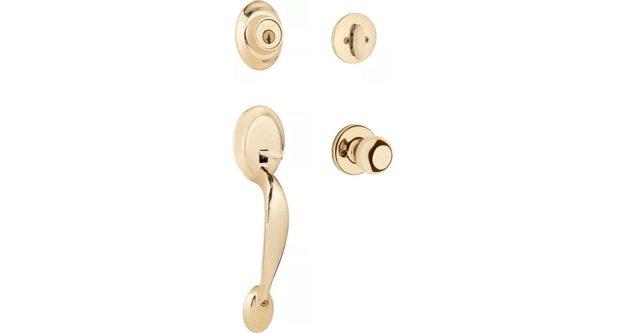 Kwikset Dakota Handleset with Deadbolt and Dakota Door Knob and Dakota