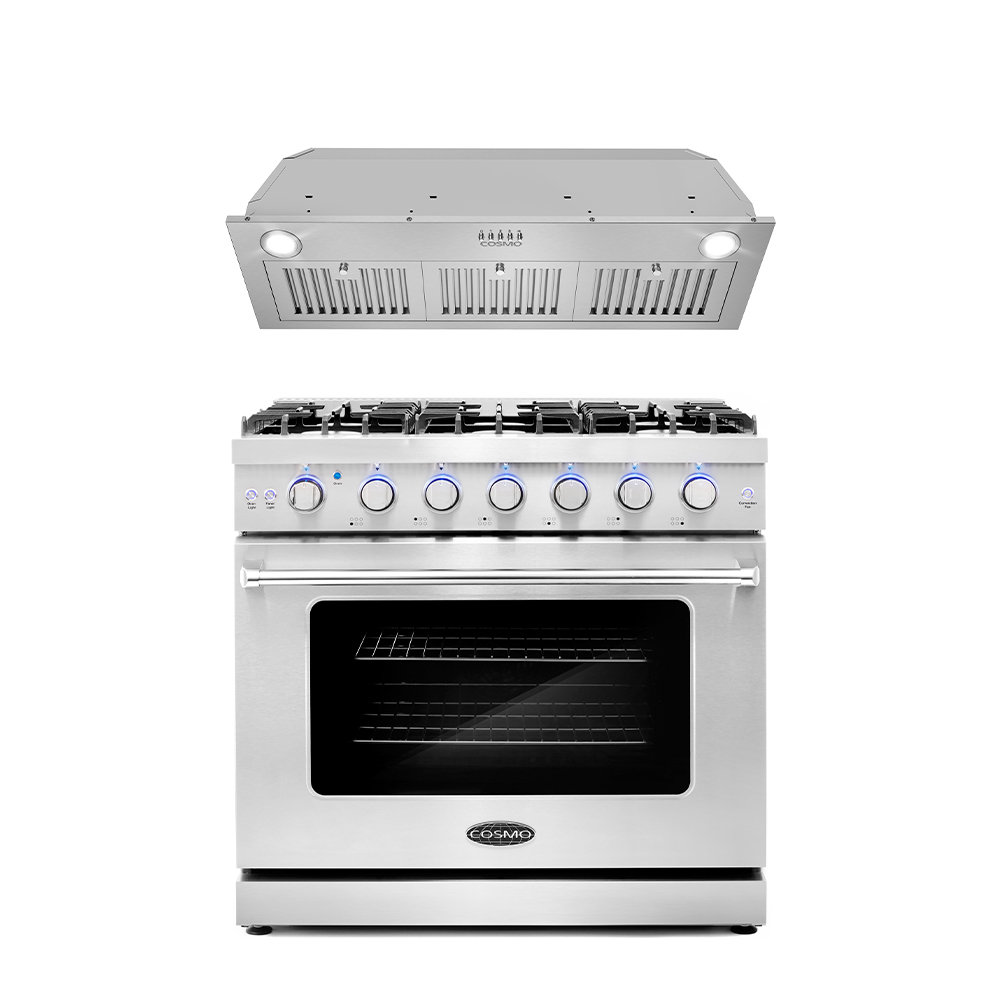 Cosmo 2 Piece Kitchen Package with 36" Freestanding Gas Range & 36